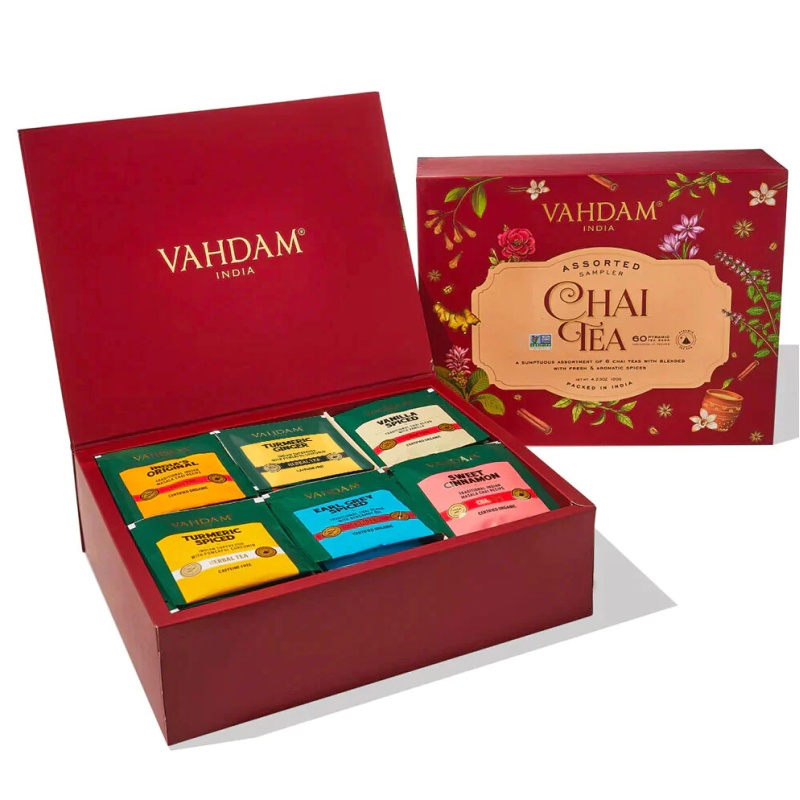 VAHDAM Chai teede assortii kinkekarbis (10 x 6) x2g